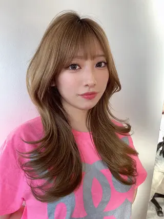 ロング カラー 🌟透明感カラー× 小顔カット いっせいのヘアスタイル
