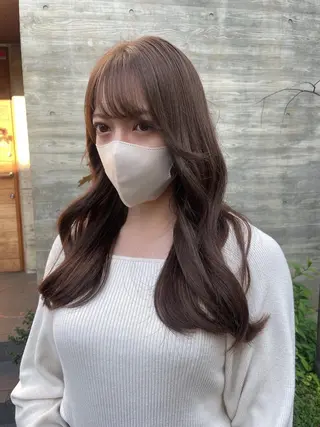 ロング カラー 顔周りカット 【オノザワリョウ】のヘアスタイル