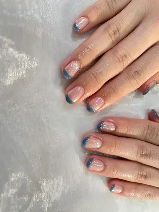 ネイル はばすみれ🎀ﾈｲﾙ 光ﾌｪｲｼｬﾙ ﾍｱのネイルデザイン