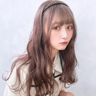 セミロング カラー 🧸ブリーチ特化/前 髪/しょうじりか🎀のヘアスタイル