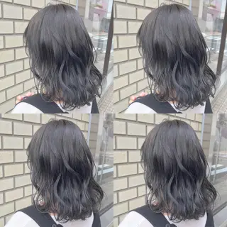 ミディアム カラー パーマ ヘアアレンジ ハイトーン特化🤍 浦住のヘアスタイル