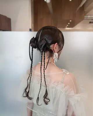 ミディアム カラー ヘアアレンジ 縮毛矯正+モテカラー 🎀✨MIHOのヘアスタイル