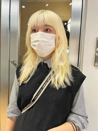 ミディアム ハイトーンNo.1✨ パーマ✨イマイタツヤのヘアスタイル