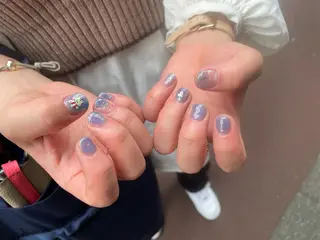 ネイル はばすみれ🎀ﾈｲﾙ 光ﾌｪｲｼｬﾙ ﾍｱのネイルデザイン