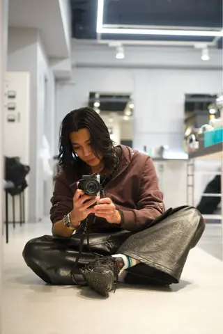 ミディアム パーマ 渋谷/メンズパーマ/ ブリーチ/冨島佑太のヘアスタイル