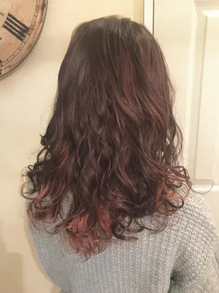 セミロング カラー 岩谷/ブリーチ 🪽透明感カラーのヘアスタイル