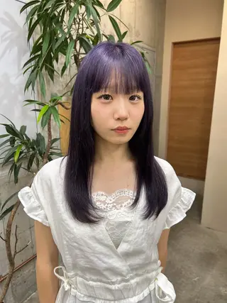 ロング 顔周りレイヤー/ ふわあいりのヘアスタイル