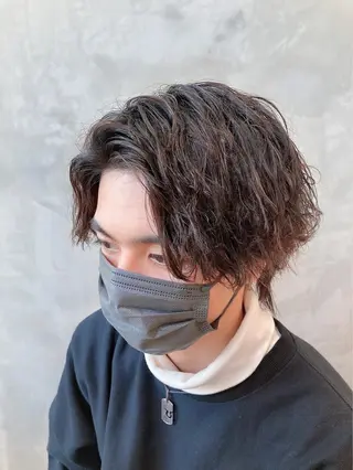 ショート パーマ メンズ 波巻きスパイラルパー マ/シャドウパーマ駿のヘアスタイル