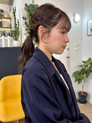 セミロング ヘアアレンジ 暖色カラー/天神/ ヘイマサクラのヘアスタイル