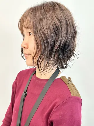 ミディアム パーマ ボブ/ゆるふわ ボブパーマ/とういのヘアスタイル