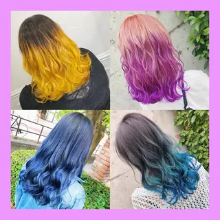 ロング カラー ヘアアレンジ メンズ キッズ 💟Chloe原宿店 🩶ハイトーンのヘアスタイル
