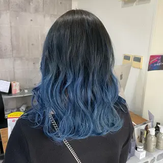 ミディアム カラー パーマ ヘアアレンジ メンズ キッズ ネイル マツエク・マツパ 切りっぱなしヘアボブ ミディアムヘアRYOのヘアスタイル
