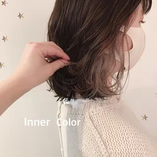ミディアム カラー 市川 千夏のヘアスタイル