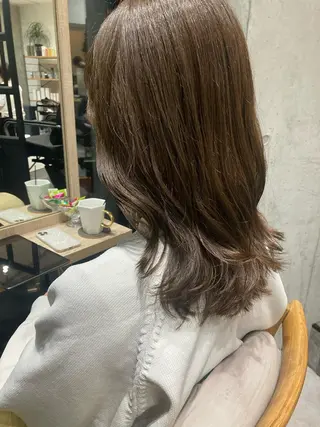 ミディアム ✨色持ちの良い艶 カラー✨蟹江真世のヘアスタイル
