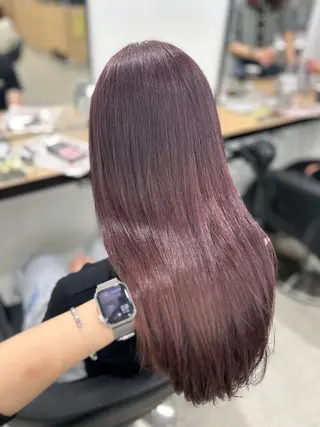 ロング カラー YUKA🤍ベージュ /ミルクティーのヘアスタイル
