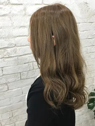 セミロング カラー パーマ ヘアアレンジ 韓国ヘア✨グレージュ カラーasamiのヘアスタイル