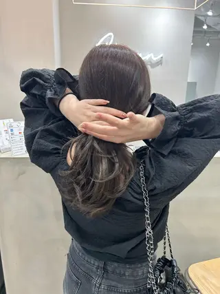 セミロング カラー ヘアアレンジ ボブ /ニュアンス/ satomi🧸💖のヘアスタイル