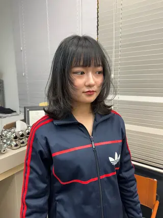ミディアム カラー 早瀬裕之 パーマのヘアスタイル