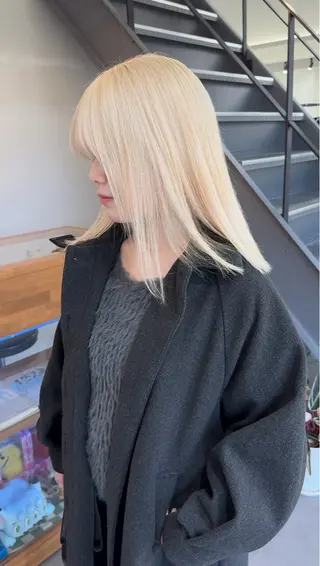 ミディアム カラー ヘアアレンジ y.s.h所属・ハイトーンカラー🌈 メンズパーマ鈴木康平のヘアスタイル