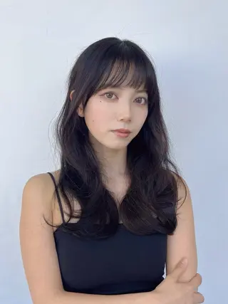 セミロング 恵比寿韓国レイヤー× 艶透明感カラー大場のヘアスタイル
