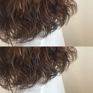 パーマ 韓国レイヤーカット/ ダブルカラーのヘアスタイル