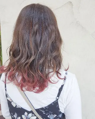セミロング カラー しらはま ようこのヘアスタイル