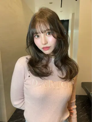 ミディアム 韓国✖️網紅🖤 パーマYURIYAのヘアスタイル