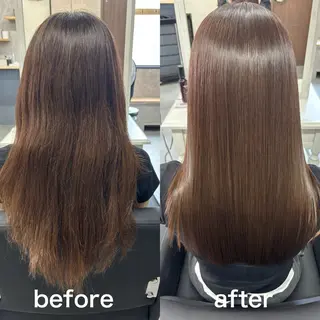 ロング かがみ/メンテナンス カット無料のヘアスタイル