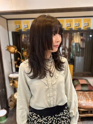 ロング ボブパーマ/レイヤー ヒロモトアサカのヘアスタイル