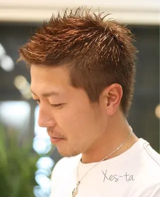 ショート カラー メンズ 中村 よしひでのヘアスタイル