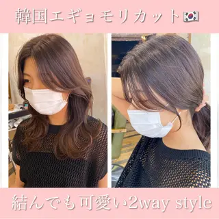 セミロング カラー レイヤー/顔周り 田山　穂波のヘアスタイル