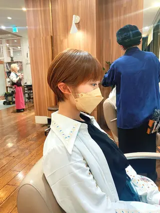 ショート カラー パーマ 🍃服部 雅哉🍃銀座◎のヘアスタイル