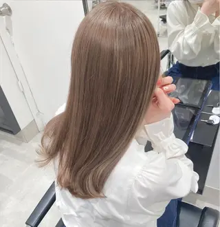 セミロング カラー スキバサミを使わない カット🌼唯🌼のヘアスタイル