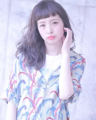 セミロング カラー 及川 光のヘアスタイル