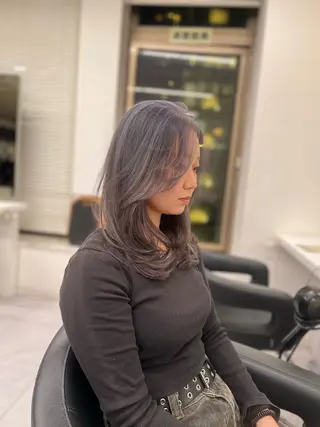 セミロング カラー ヘアアレンジ 透明感×韓流ハイ トーン🫧RYUTAのヘアスタイル