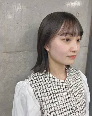 ミディアム カラー ボブパーマコテ巻き風 パーマNo1深江秀平のヘアスタイル