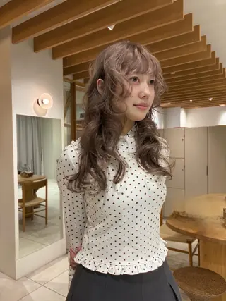 ロング カラー 似合わせカットカラー りおなのヘアスタイル