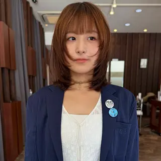 ミディアム ボブ/ハイトーン/ 岡山駅/別曽遥也のヘアスタイル