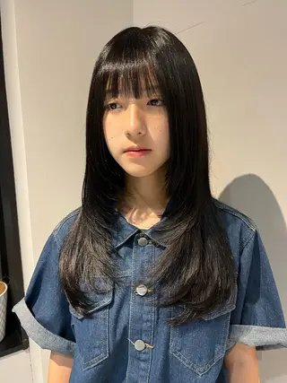 ロング カラー うる艶カラー/恵比寿 ベージュ/丸山陽平のヘアスタイル
