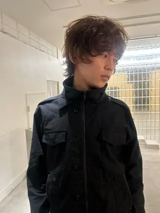 ミディアム カラー パーマ メンズ メンズパーマ南森町/ 梅田ナカムラヒロトのヘアスタイル