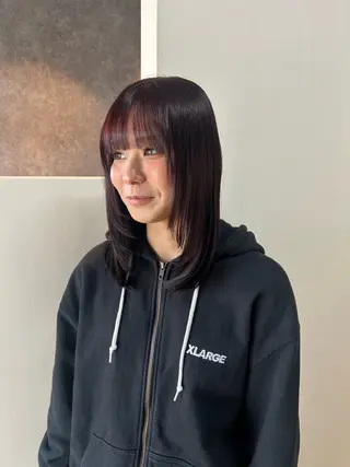 ミディアム カラー 嶋田 和花のヘアスタイル