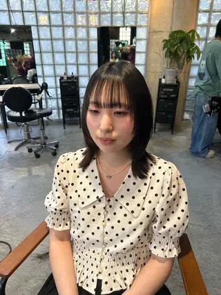 ミディアム 🌷ブリーチ縮毛矯正 /mina🌷のヘアスタイル