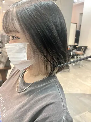 ミディアム カラー ヘアアレンジ ネイル 🌈インナーカラー ‘ショウマ’🌈のヘアスタイル
