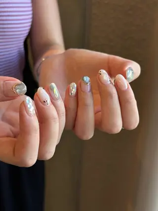 ショート カラー パーマ ヘアアレンジ メンズ キッズ ネイル マツエク・マツパ アイブロウ ar. harajukuのネイルデザイン