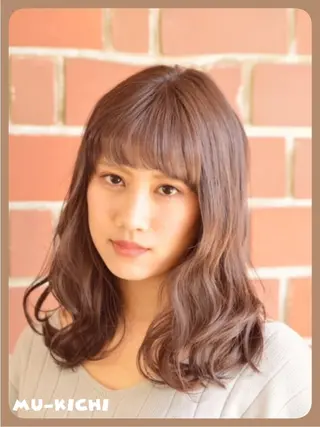 セミロング パーマ 白石枝梨🌈 mu-kichi🌈のヘアスタイル