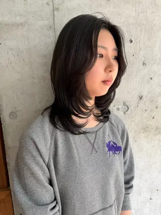 ミディアム カラー ヘアアレンジ レイヤー/髪質改善/ /北 啓吾のヘアスタイル