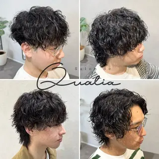 パーマ メンズ ハイトーン/外国人風 カラー/メンズパーマのヘアスタイル