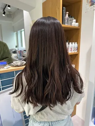 セミロング 切りっぱなし/髪質 改善矯正/さやか🫧のヘアスタイル