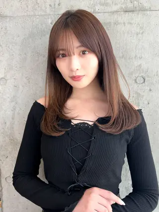 ミディアム 恵比寿韓国レイヤー× 艶透明感カラー大場のヘアスタイル