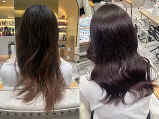ロング カラー 透明感カラー/ 縮毛矯正/ユイ☆彡のヘアスタイル